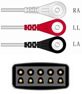Sage Services Group ECG Leadset Sage Services 3 Lead, Snap, Shielded, 0.9m - Each - L02-03-29S-EA