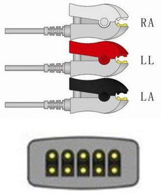 Sage Services Group ECG Leadset Sage Services 3 Lead, Grabber, Shielded, 0.9m - Each - L04-03-29P-EA