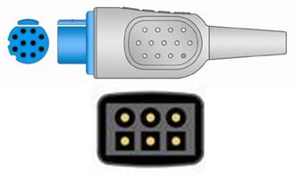 Sage Services Group ECG Cable Sage Services 10-Pin Connector Monitor Side, 3 Lead, 3.0m - Each - T05-03-30M-EA