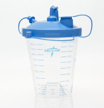 Medline Rigid Suction Canister Kit Medline 850 mL Sealing Lid - Case of 12 - HCS7851-CS