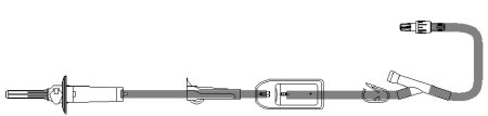 ICU Medical Primary IV Administration Set ICU Gravity 1 Port 20 Drops / mL Drip Rate 0.2 Micron Filter 92 Inch Tubing Solution - Case of 50 - B30063-CS