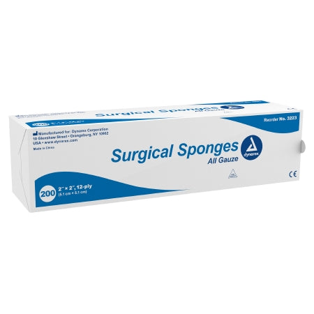 Dynarex Gauze Sponge Dynarex® 2 X 2 Inch 200 per Pack NonSterile 12-Ply Square - Box of 200 - 3223-BX