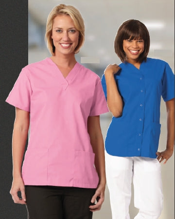 Fashion Seal Uniforms Scrub Shirt Medium Pewter 2 Pockets Short Set-In Sleeve Female - Each - 7239-M-EA