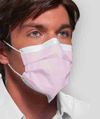 SPS Medical Supply Procedure Mask Pleated Earloops One Size Fits Most Pink NonSterile ASTM Level 2 Adult - Box of 50 - GCPPKSF-BX
