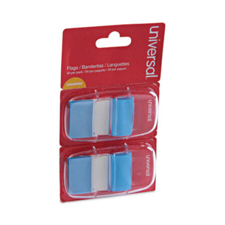 Universal® Page Flags, Blue, 50 Flags/Dispenser, 2 Dispensers/Pack - Pack of 1 - UNV-99002-PK