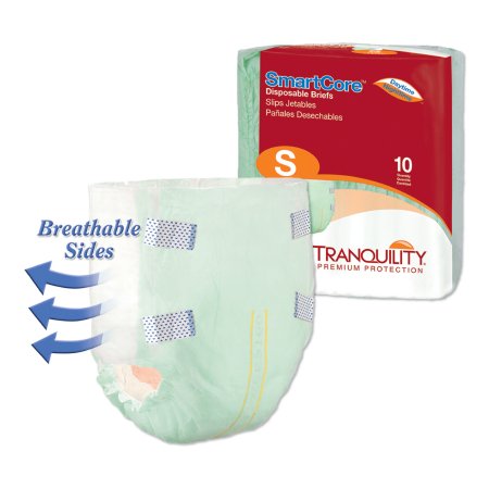 Principle Business Enterprises Unisex Adult Incontinence Brief Tranquility SmartCore™ Small Disposable Heavy Absorbency - Pack of 10 - 2311-PK