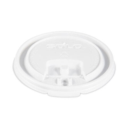 Solo® Lift Back and Lock Tab Lids for Paper Cups, Fits 8 oz Cups, White, 100/Sleeve, 10 Sleeves/Carton - CT/1 - SCC-LB3081-CT