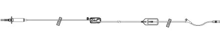 ICU Medical IV Pump Set PlumSet™ Pump 2 Ports 15 Drops / mL Drip Rate With Filter 104 Inch Tubing - Case of 50 - 1425628-CS