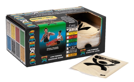 Fabrication Enterprises Exercise Resistance Band CanDo® Low Powder Tan 5 Inch X 4 Foot 2X-Light Resistance - Box of 1 - 10-5240-BX