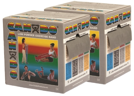 Fabrication Enterprises Exercise Resistance Band CanDo® Low Powder Silver 5 Inch X 50 Yard 2X-Heavy Resistance - Box of 1 - 10-5496-BX