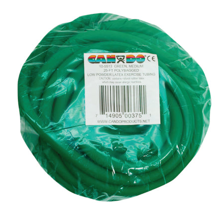 Fabrication Enterprises Exercise Resistance Tubing CanDo® Low Powder Green 25 Foot Length Medium Resistance - Each - 10-5513-EA