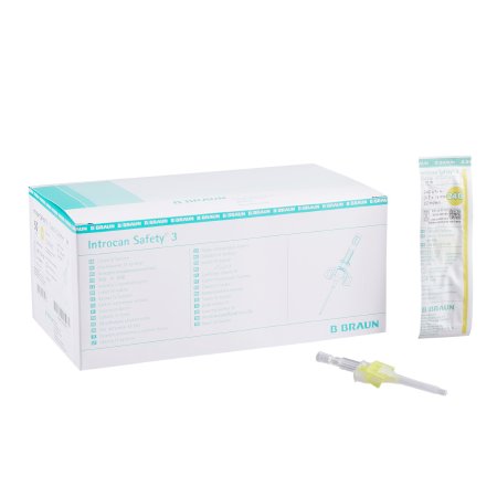 B. Braun Closed IV Catheter Introcan Safety® 3 24 Gauge 0.75 Inch Sliding Safety Needle - Case of 200 - 4251127-02-CS