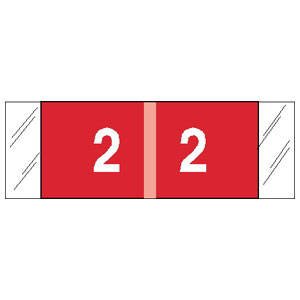 Tabbies Pre-Printed Label COL'R'TAB® Chart Tab Red 2|2 White Numeric 1/2 X 1-1/2 Inch - Roll of 1 - 11852-RL