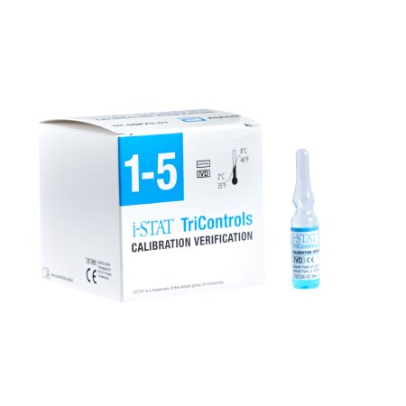 Abbott Point of Care Calibration Verification Set iSTAT® Tricontrols Hematocrit, Blood Gases, Electrolytes, Chemistries 5 X 1.7 mL For iSTAT® Point-of-Care Analyzer Liquid - Each - 05P7001-EA