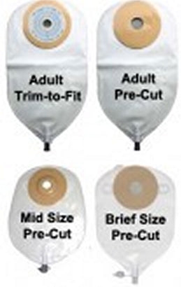 Nu-Hope Laboratories Post-Op Urostomy Pouch Nu-Flex™ 11 Inch Length 1/2 Inch Stoma Convex, Pre-Cut - Box of 10 - 7954-C-BX