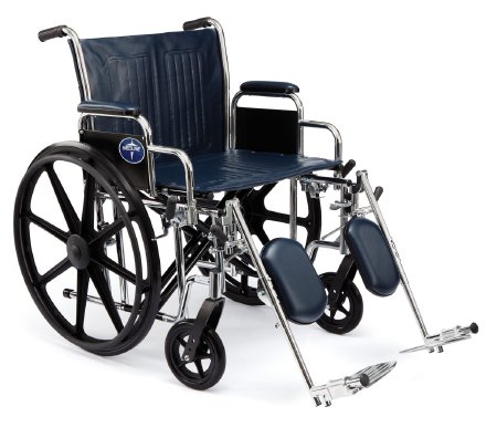 Medline Bariatric Wheelchair Excel Extra Wide Desk Length Arm Navy Upholstery 24 Inch Seat Width Adult 500 lbs. Weight Capacity - Each - MDS806900-EA