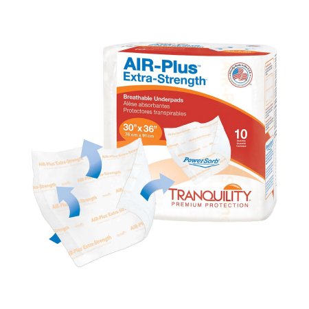 Principle Business Enterprises Disposable Underpad Tranquility® AIR-Plus Extra-Strength 30 X 36 Inch Powersorb® Material Heavy Absorbency - Case of 40 - 2711-CS