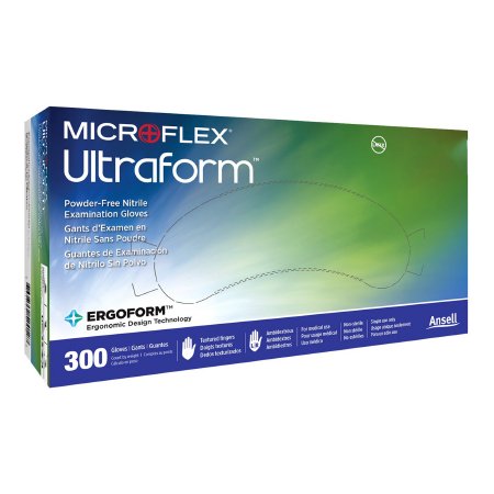 Microflex Medical Exam Glove Ultraform® X-Large NonSterile Nitrile Standard Cuff Length Textured Fingertips Blue Not Rated - Case of 2500 - UF-524-XL-CS