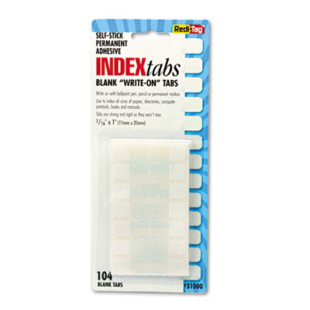 Redi-Tag® Legal Index Tabs, Customizable: Handwrite Only, 1/5-Cut, White, 1" Wide, 104/Pack - Pack of 1 - RTG-31000-PK