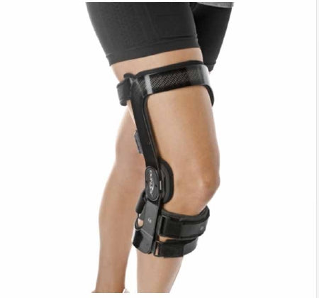 DJO Knee Brace OA FullForce® Medial Large D-Ring / Hook and Loop Strap Closure 21 to 23-1/2 Inch Thigh Circumference / 15 to 17 Inch Knee Circumference / 16 to 18 Inch Calf Circumference Left Knee - Each - 11-1579-4-EA