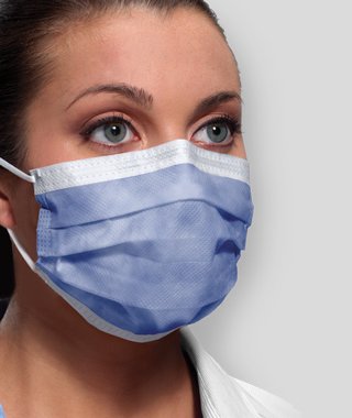 SPS Medical Supply Procedure Mask Isofluid™ Pleated Earloops One Size Fits Most Blue NonSterile ASTM Level 1 Adult - Box of 50 - GCIBL-BX