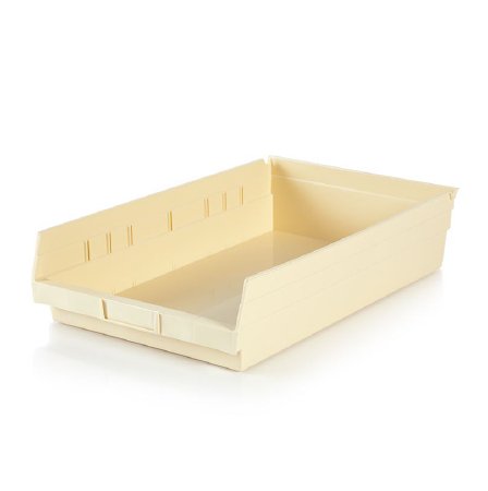 Health Care Logistics Shelf Bin Ivory Plastic 4 X 11-1/8 X 17-7/8 Inch - Each - 1456I-EA