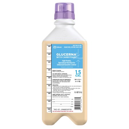 Abbott Nutrition Oral Supplement Glucerna® 1.5 Cal Unflavored Liquid 33.8 oz. Bottle - Case of 8 - 62679-CS