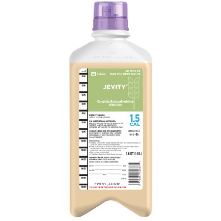 Abbott Nutrition Tube Feeding Formula Jevity® 1.5 Cal with Fiber Unflavored Liquid 1.5 Liter Bottle - Case of 6 - 62689-CS
