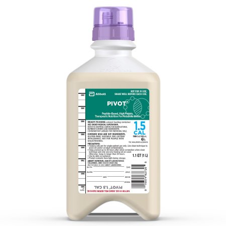 Abbott Nutrition Tube Feeding Formula Pivot® 1.5 Cal Unflavored Liquid 33.8 oz. Bottle - Case of 8 - 62719-CS