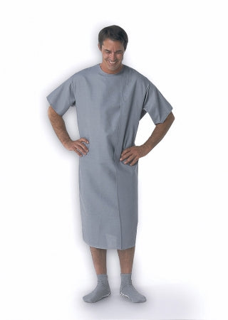 Medline Patient Exam Gown One Size Fits Most Blue Reusable - Case of 72 - MDTSG5R3AROY-CS