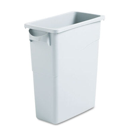 Rubbermaid® Commercial Slim Jim Waste Container with Handles, 15.9 gal, Plastic, Light Gray - Each - RCP-1971258-EA