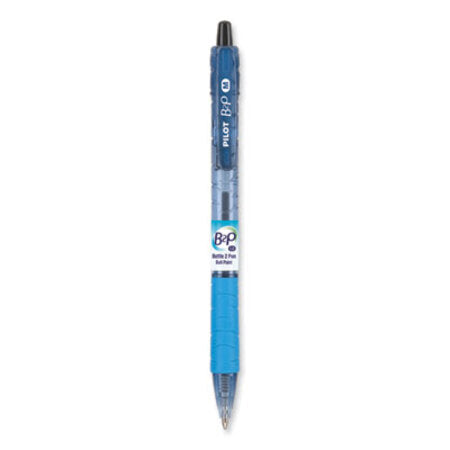 Pilot® B2P Bottle-2-Pen Recycled Ballpoint Pen, Retractable, Medium 1 mm, Black Ink, Translucent Blue Barrel, Dozen - DZ/1 - PIL-32800-DZ