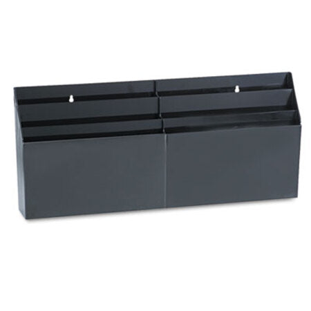 Rubbermaid® Optimizers Six-Pocket Organizer, 6 Sections, Letter Size, 26.66" x 3.8" x 11.56" , Black - Each - RUB-96060ROS-EA
