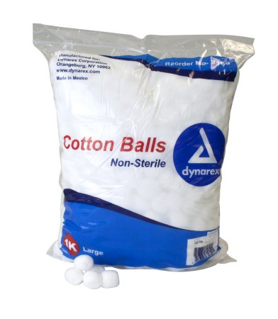 Dynarex Cotton Ball Dynarex Large Cotton NonSterile - Case of 2000 - 3169-CS