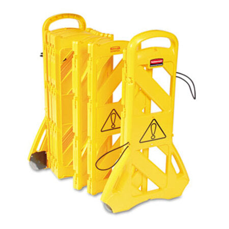 Rubbermaid® Commercial Portable Mobile Safety Barrier, Plastic, 13 ft x 40", Yellow - Each - RCP-9S1100YEL-EA