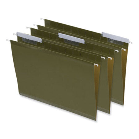 Universal® Deluxe Reinforced Recycled Hanging File Folders, Letter Size, 1/3-Cut Tabs, Standard Green, 25/Box - Box of 1 - UNV-24113-BX