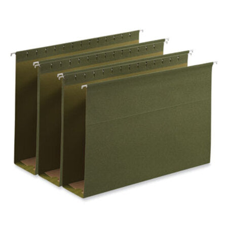 Universal® Box Bottom Hanging File Folders, 3" Capacity, Legal Size, 1/5-Cut Tabs, Standard Green, 25/Box - Box of 1 - UNV-14153-BX