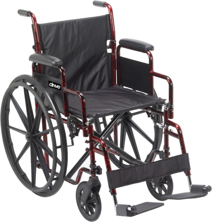 Drive Medical Lightweight Wheelchair Rebel Desk Length Arm Swing-Away Footrest Black Upholstery 18 Inch Seat Width Adult 300 lbs. Weight Capacity - Each - RTLREB18DDA-SF-EA