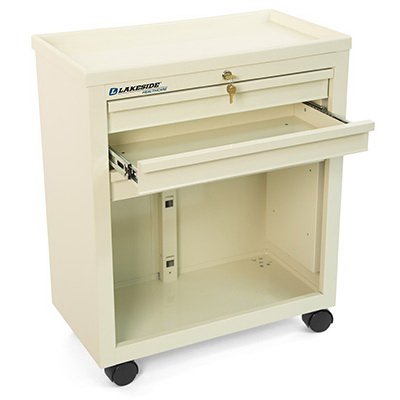 Lakeside Manufacturing Bedside Cart 13-1/4 X 24-1/2 X 29 Inch Beige Cabinet, Tan Drawer, Silver Pull Color 12 Inch Panel / 3 Drawers, 2-3/4 Inch - Each - BV06-EA