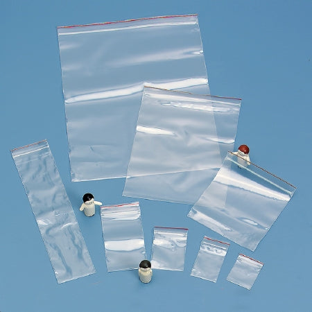 Health Care Logistics Reclosable Tamper Evident Bag 3-3/4 X 10-1/4 Inch Plastic Clear / White Block Self Seal Closure - Pack of 100 - 7520-PK