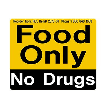 Health Care Logistics Pre-Printed Label Indeed Auxiliary Label Orange Vinyl Food Only No Drugs Black / White Temperature Control 3 X 3-5/8 Inch - Each - 2375-01-EA