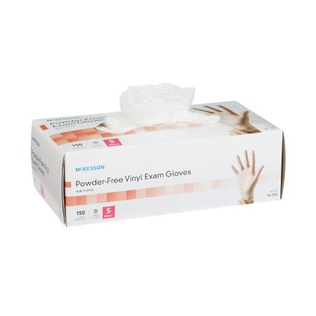 McKesson Exam Glove McKesson Small NonSterile Vinyl Standard Cuff Length Smooth Clear Not Rated - Case of 1500 - 14-134-CS
