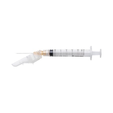 Terumo Medical Safety Hypodermic Syringe with Needle SurGuard® 3 mL 1 Inch 25 Gauge Hinged Safety Needle Ultra Thin Wall - Box of 100 - SG3-03L2525-BX