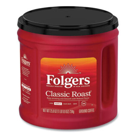 Folgers® Coffee, Classic Roast, Ground, 25.9 oz Canister - Each - FOL-20421EA-EA