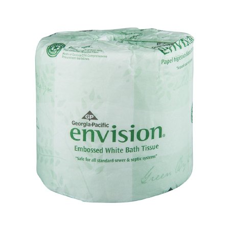 Georgia Pacific Toilet Tissue envision® White 1-Ply Standard Size Cored Roll 550 Sheets 4 X 4-1/20 Inch - Case of 80 - 19881/01-CS