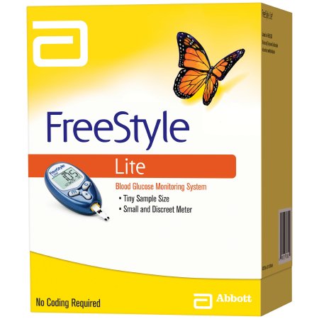 Abbott Blood Glucose Meter FreeStyle® Lite 5 Second Results Stores up to 7 Results No Coding Required - Case of 4 - 7080470-CS