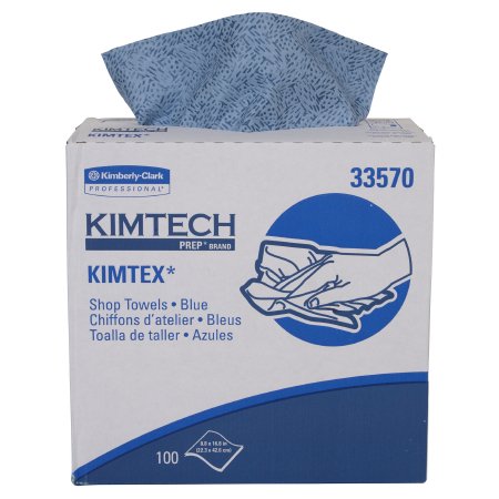 Kimberly Clark Task Wipe Kimtech Prep Kimtex Heavy Duty Blue NonSterile Polypropylene 8-4/5 X 16-4/5 Inch Disposable - Case of 5 - 33570-CS