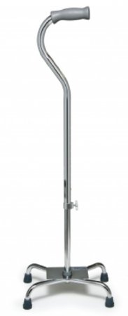 Graham-Field Large Base Quad Cane Lumex® Silver Collection Low Profile Aluminum 29 to 38 Inch Height Silver - Case of 4 - 6140A-CS