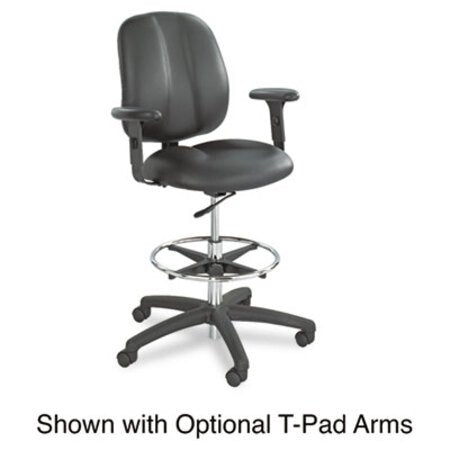 Safco® Apprentice II Extended-Height Chair, Supports Up to 250 lb, 22" to 32" Seat Height, Black - Each - SAF-7084BL-EA