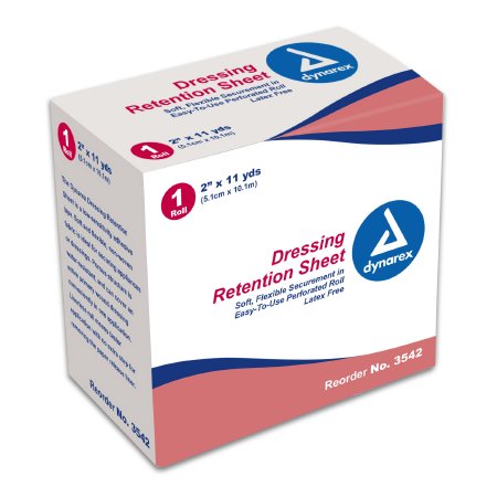 Dynarex Water Resistant Dressing Retention Tape without Liner Dynarex® White 2 Inch X 11 Yard Nonwoven / Adhesive NonSterile - Case of 1 - 3542-CS